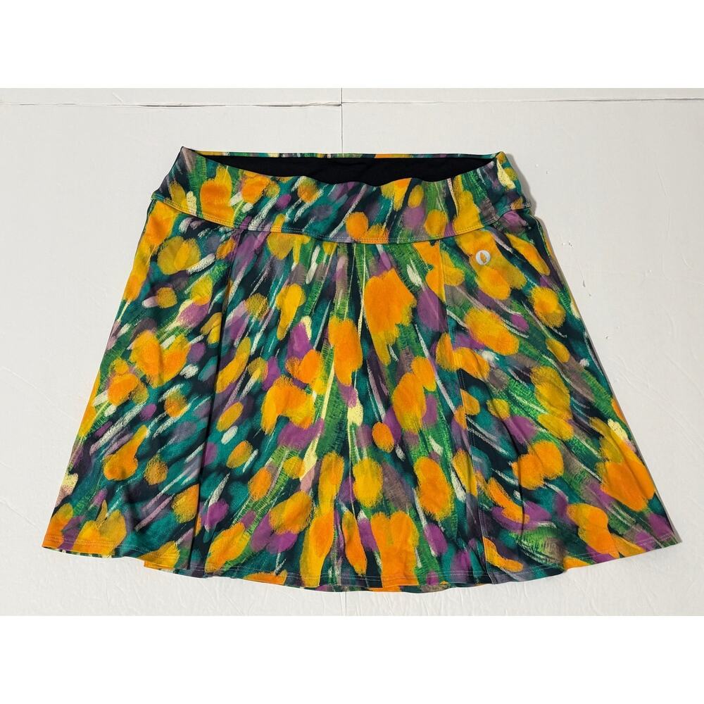 DonaJo Abstract Watercolor Floral Print Pickleball Tennis Golf Skort, Size XL